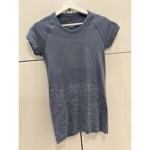 Lululemon Swiftly Tech Short Sleeve 2.0 *Race Length - Blue/Grey Heather Sz 6